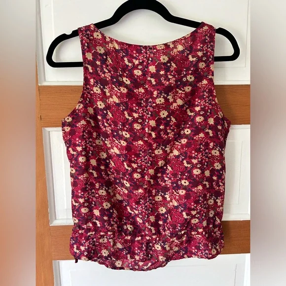 Vintage 100% Silk Sleeveless Floral Blouse - Women’s Small Old Navy collection - Picture 2 of 6